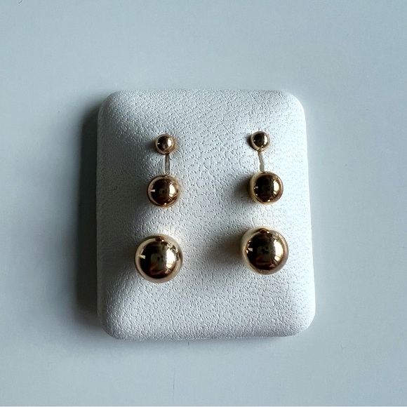 NEW 14k Gold Bead Ball Stud Earrings - Picture 1 of 9